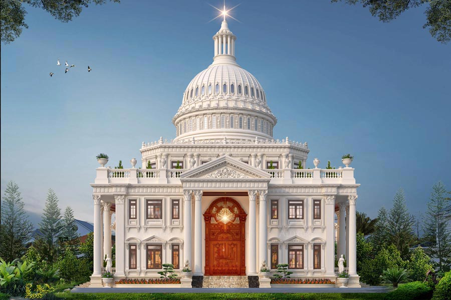 Thiết kế lâu đài mini mái vòm