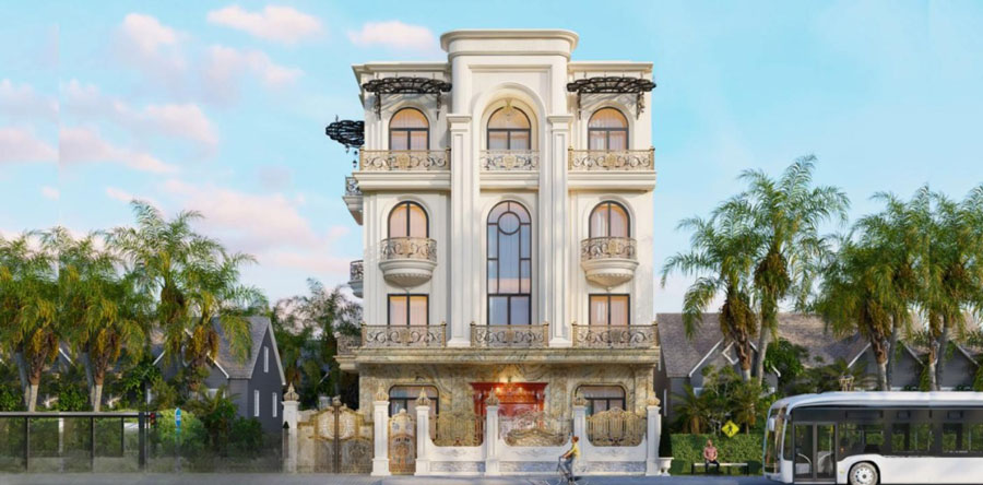 Mẫu biệt thự lâu đài mini mặt tiền 10m - 18m