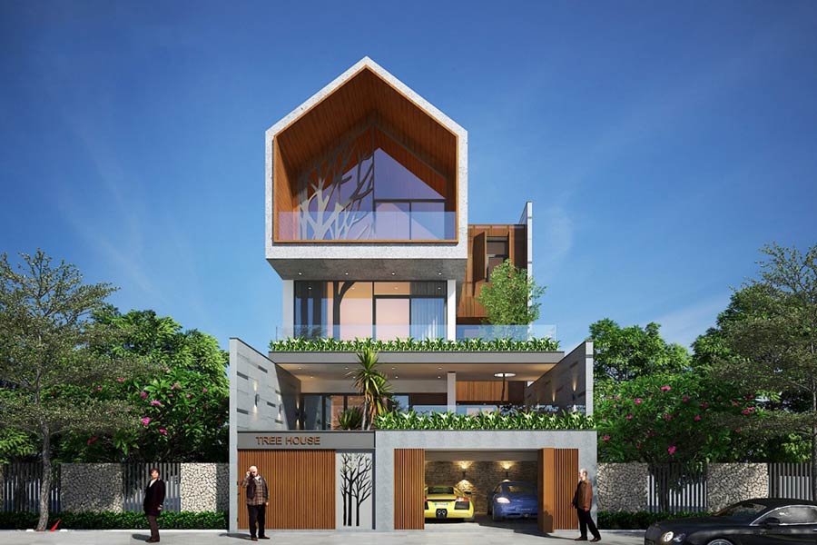 Biệt thự phố có gara