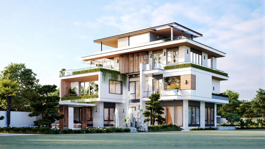 Các tính chi phí xây dựng biệt thự hiện đại trọn gói