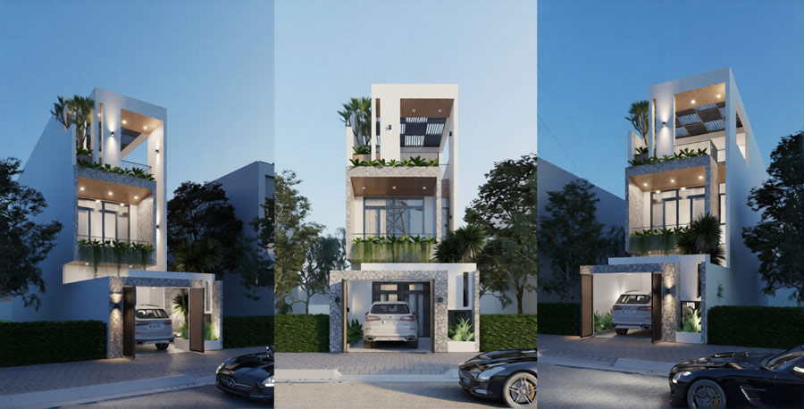 Chi phí thiết kế kiến trúc nhà phố 3 tầng