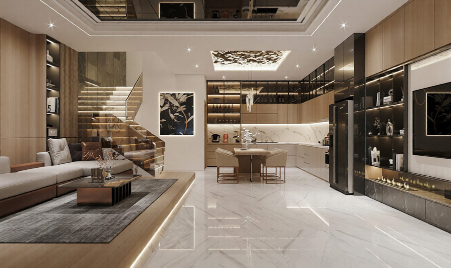 Chi phí thiết kế nội thất nhà phố 3 tầng