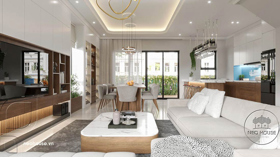 Không gian sống kết nối liền mạch, giảm vách ngăn