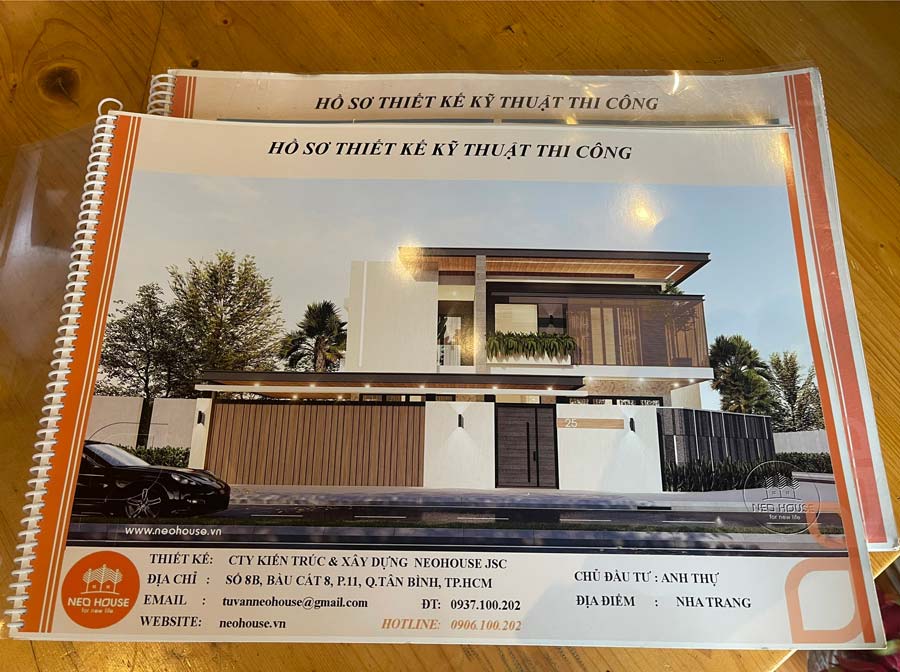 Hồ sơ thiết kế kiến trúc biệt thự 2 tầng