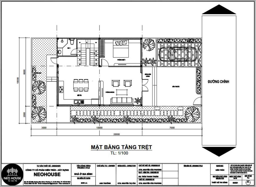 Bản vẽ mặt bằng tầng trệt