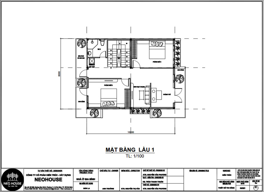 Bản vẽ mặt bằng lầu 1
