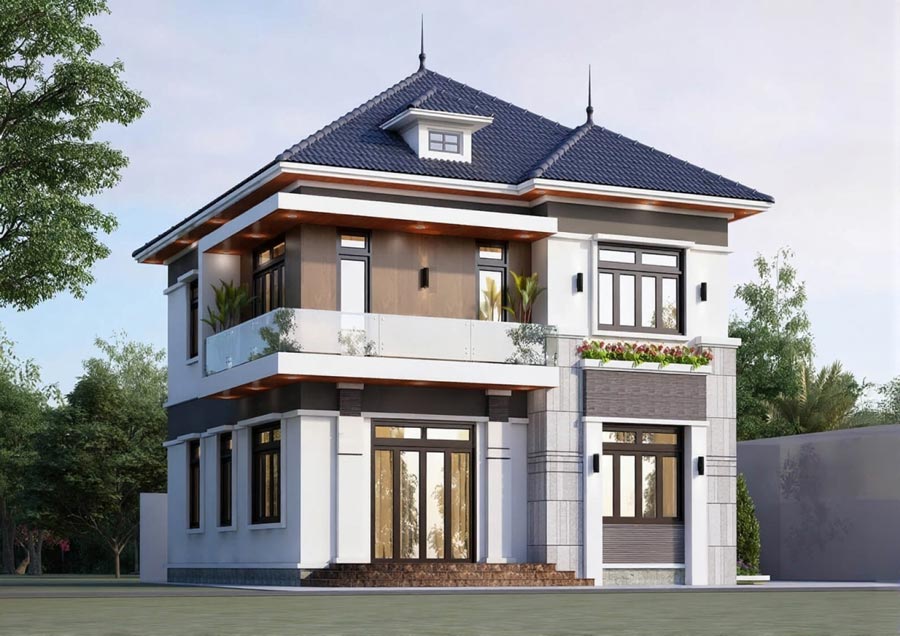 Thiết kế biệt thự 2 tầng 100m2