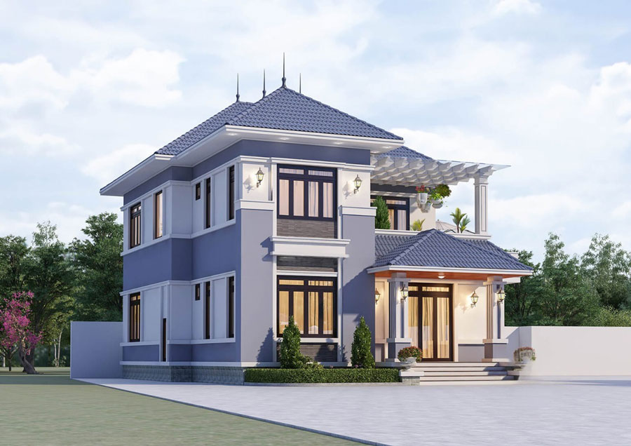 Thiết kế nhà biệt thự 2 tầng 200m2
