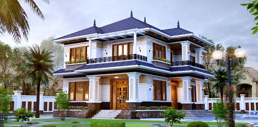 Mẫu thiết kế biệt thự 2 tầng diện tích 300m2