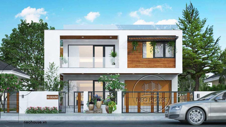 Mẫu thiết kế biệt thự 2 tầng 5 phòng ngủ