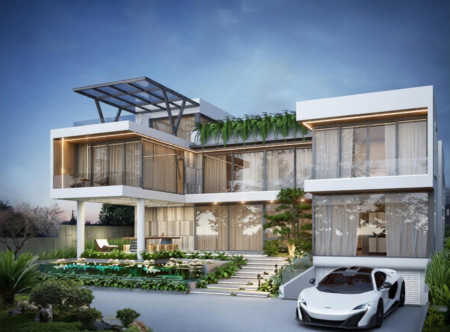 Mẫu thiết kế nhà biệt thự 2 tầng có tầng hầm