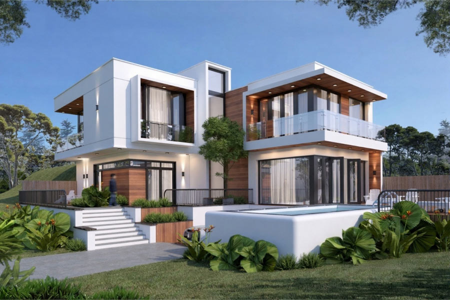 Mẫu thiết kế biệt thự hiện đại 4 phòng ngủ