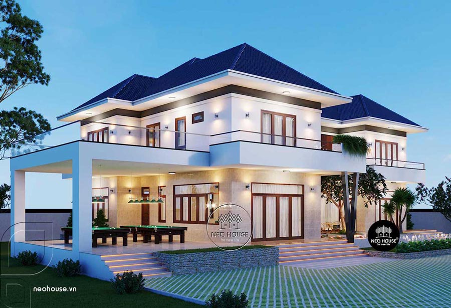 Thiết kế biệt thự hiện đại 5 phòng ngủ