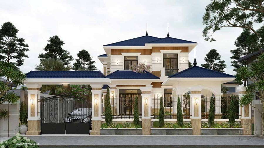 Mẫu thiết kế biệt thự hiện đại có gara