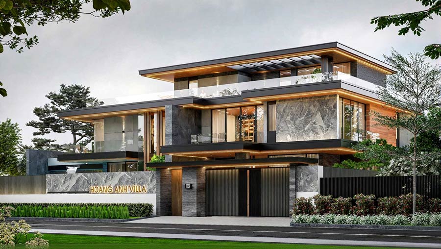 Mẫu biệt thự hiện đại có hồ bơi