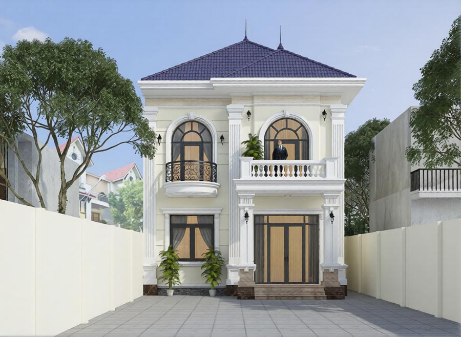 Mẫu biệt thự mini 2 tầng 80m2