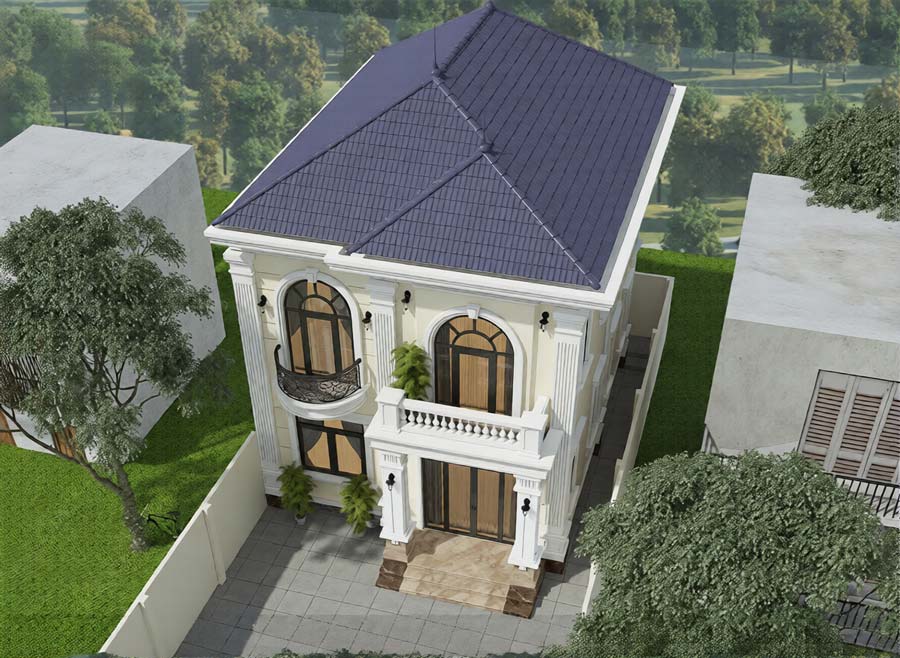 Mẫu biệt thự mini 2 tầng 80m2