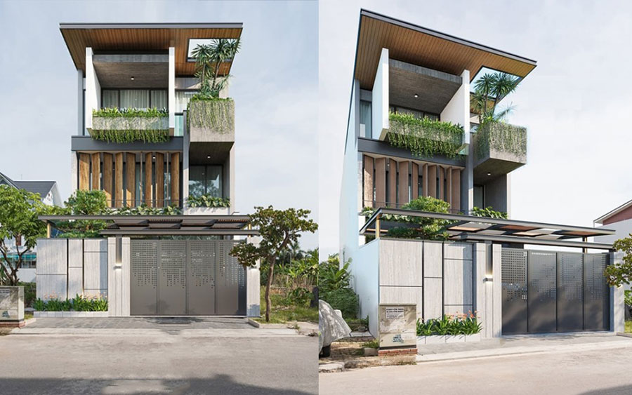 Nhà phố 3 tầng phong cách Tropical