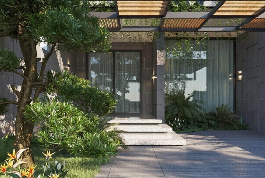 Nhà phố 3 tầng phong cách Tropical