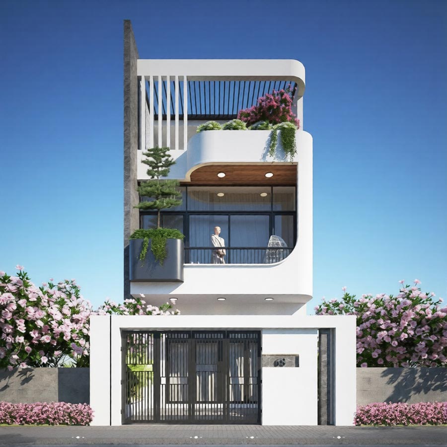 Phân loại nhà phố 2 tầng 1 tum