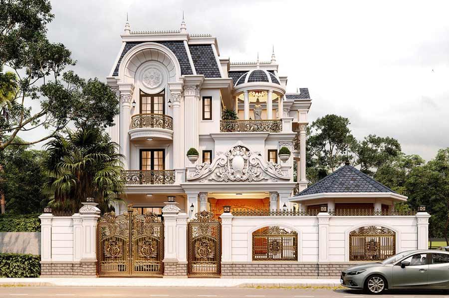 Thiết kế nhà biệt thự mái Mansard