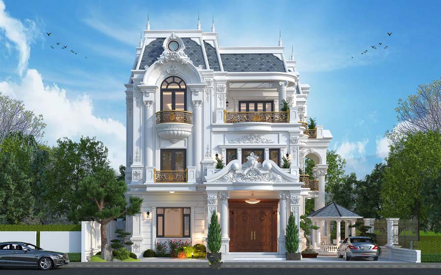 Thiết kế nhà biệt thự mái Mansard