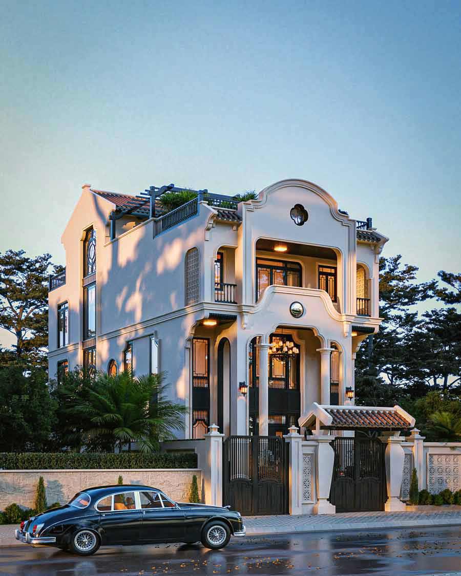 Mẫu thiết kế biệt thự tại Hải Phòng phong cách Indochine