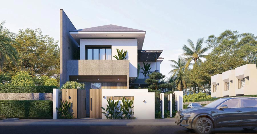 Mẫu biệt thự chữ L tại Hải Phòng