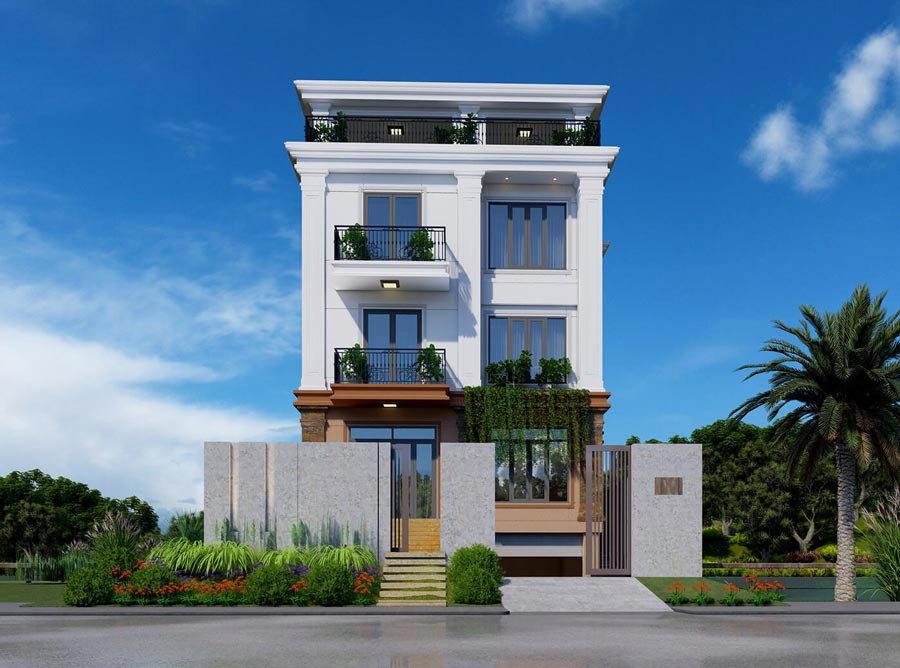 Mẫu biệt thự đẹp tại Hải Phòng có tầng hầm