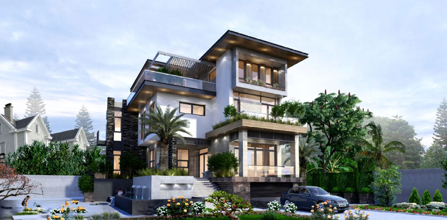 Thiết kế biệt thự hiện đại có tầng hầm