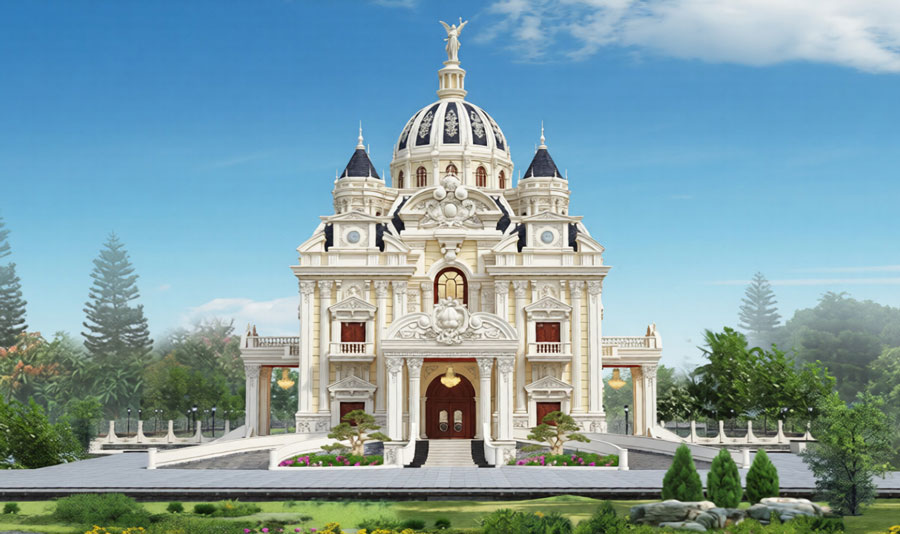 Mẫu nhà biệt thự lâu đài 2 tầng