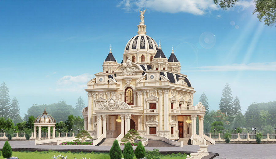 Mẫu nhà biệt thự lâu đài 2 tầng