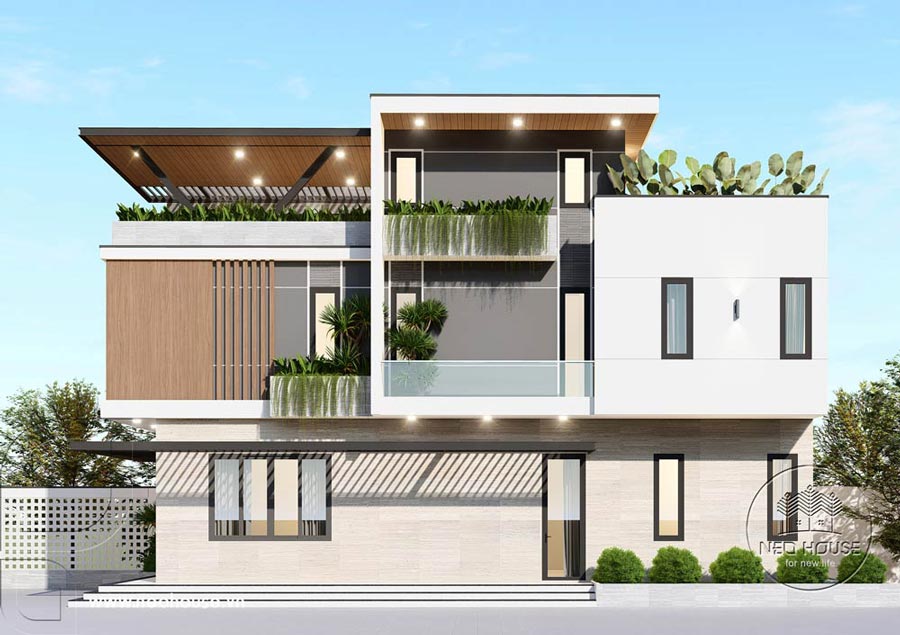 Thiết kế nhà biệt thự mini phong cách hiện đại