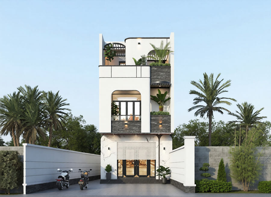 Nhà phố 3 tầng 5 phòng ngủ