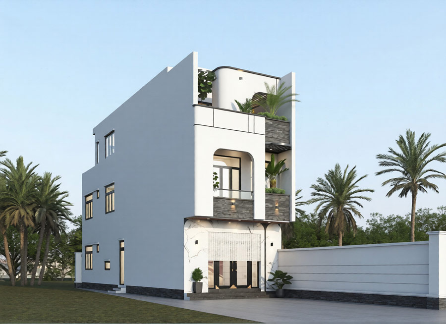 Nhà phố 3 tầng 5 phòng ngủ