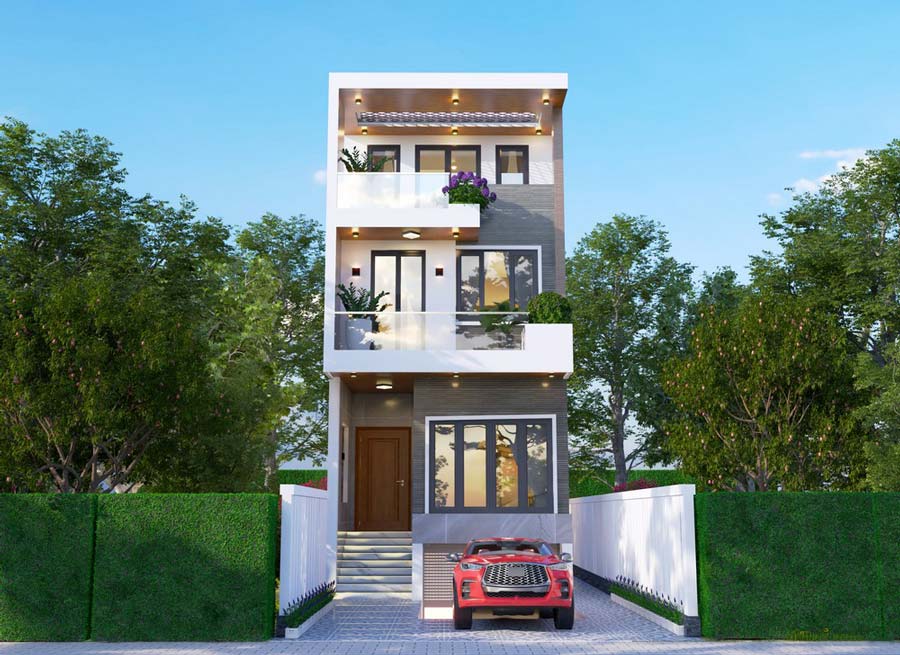 Nhà phố 3 tầng có tầng hầm