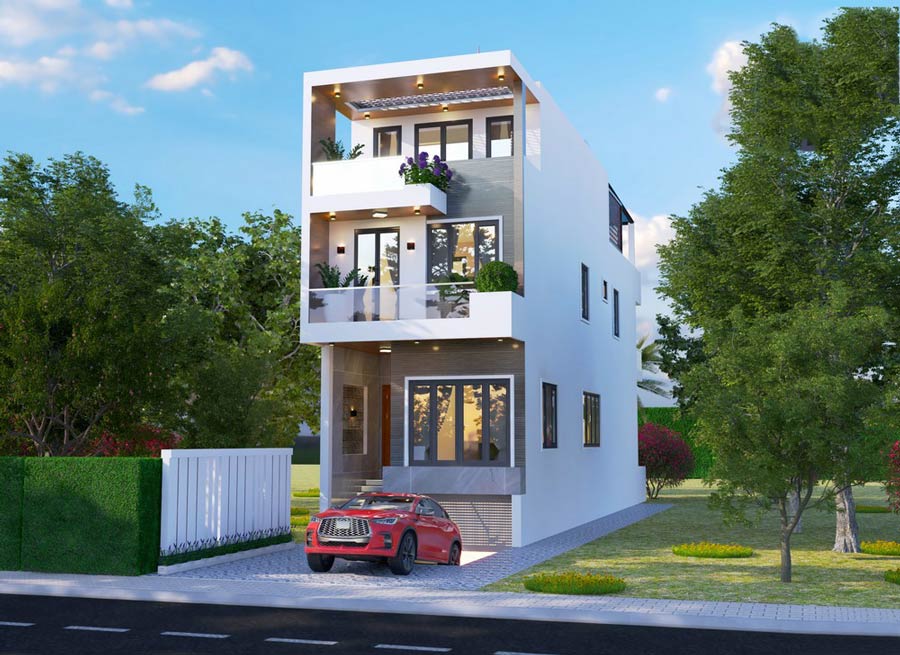 Nhà phố 3 tầng có tầng hầm