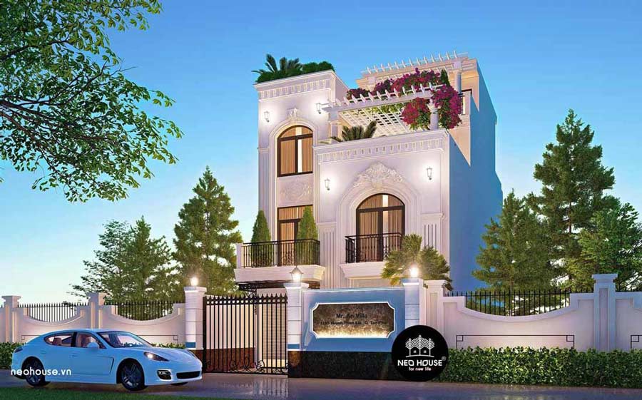 Thiết kế nhà biệt thự 120m2 3 tầng