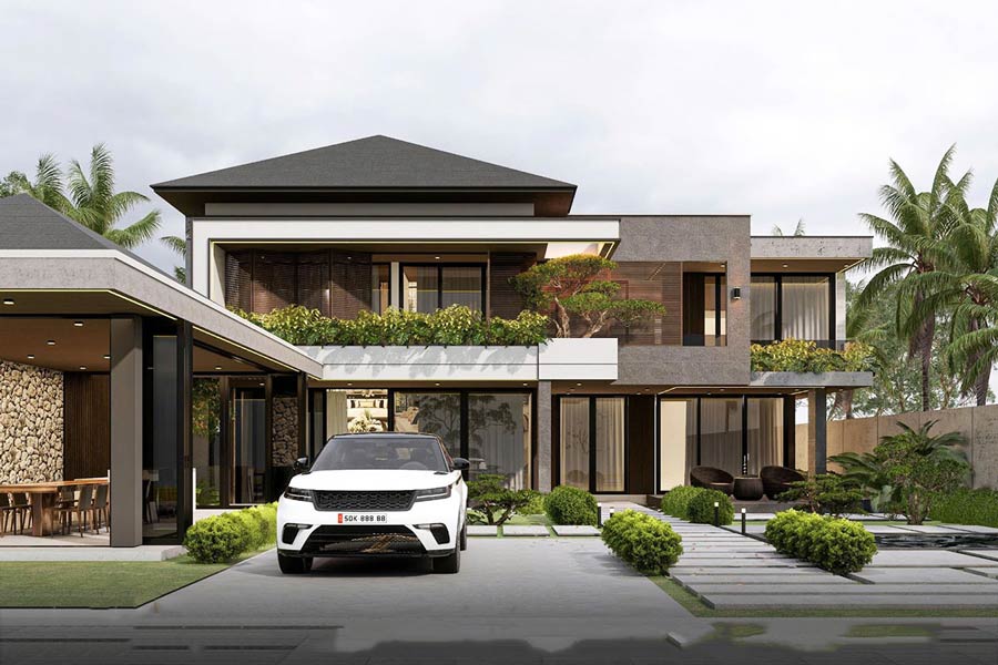 Nhà biệt thự 120m2 có gara để xe