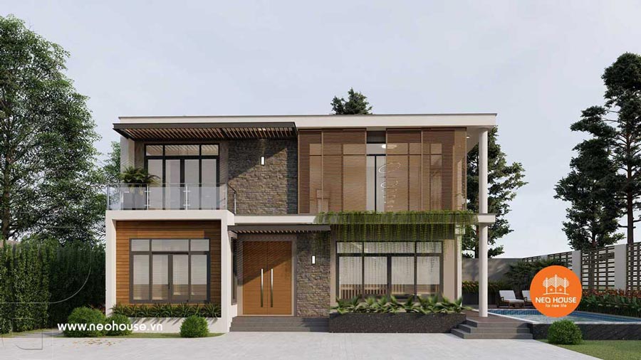 Mẫu biệt thự hiện đại 120m2 mái bằng