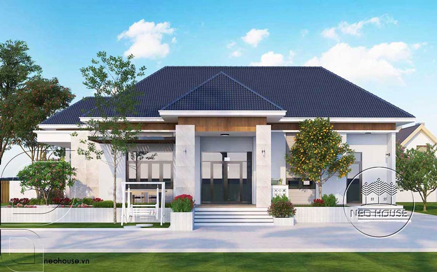 Mẫu thiết kế biệt thự 120m2 mái Nhật