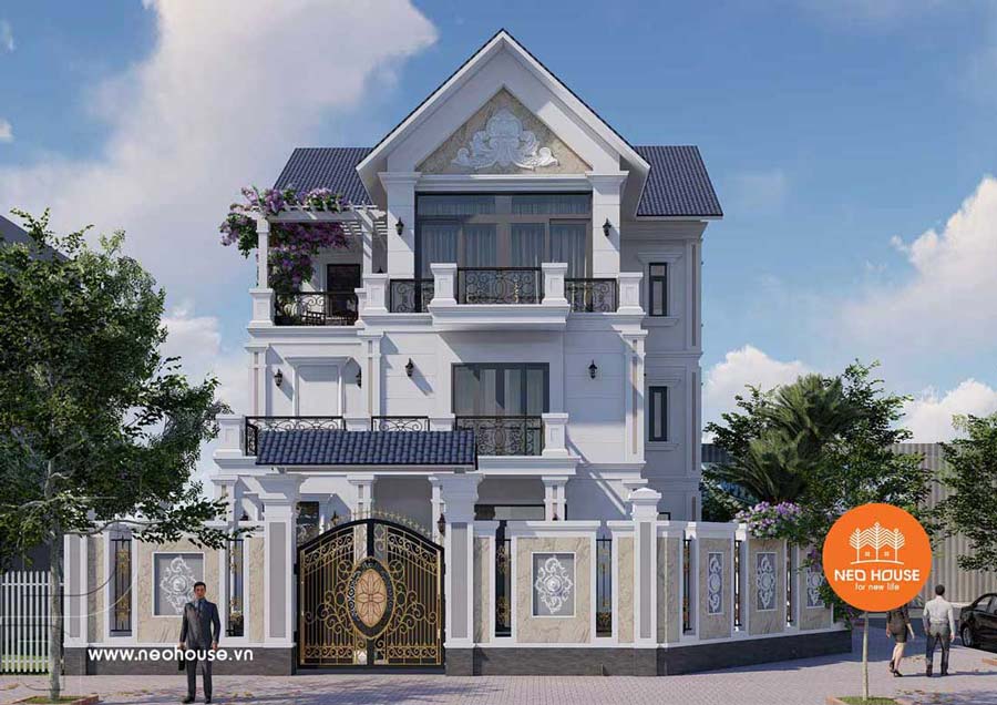 Mẫu biệt thự 120m2 phong cách tân cổ điển sang trọng