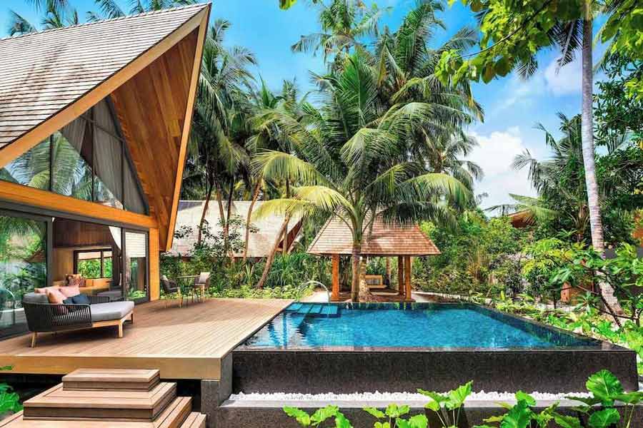 Thiết kế biệt thự gỗ có hồ bơi