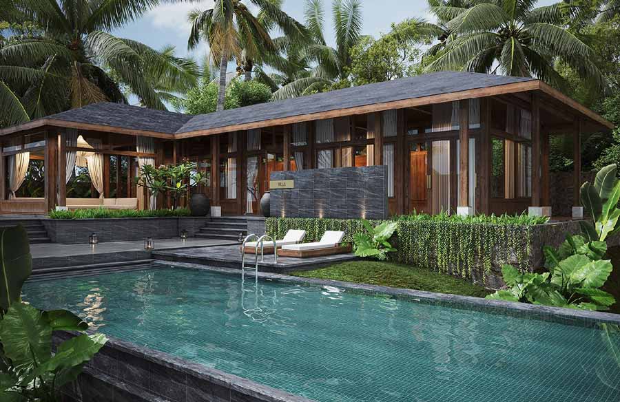 Mẫu nhà biệt thự gỗ sân vườn