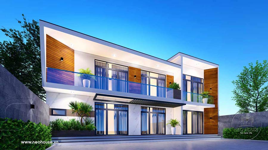 Biệt thự kính phong cách hiện đại