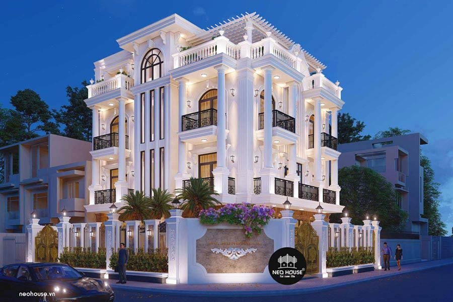 Mẫu biệt thự thông tầng phong cách Tân cổ điển
