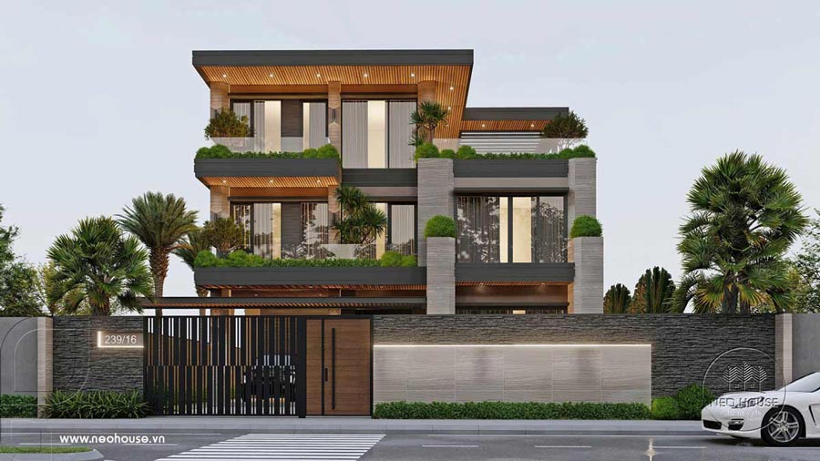 Thiết kế biệt thự thông tầng phong cách tối giản