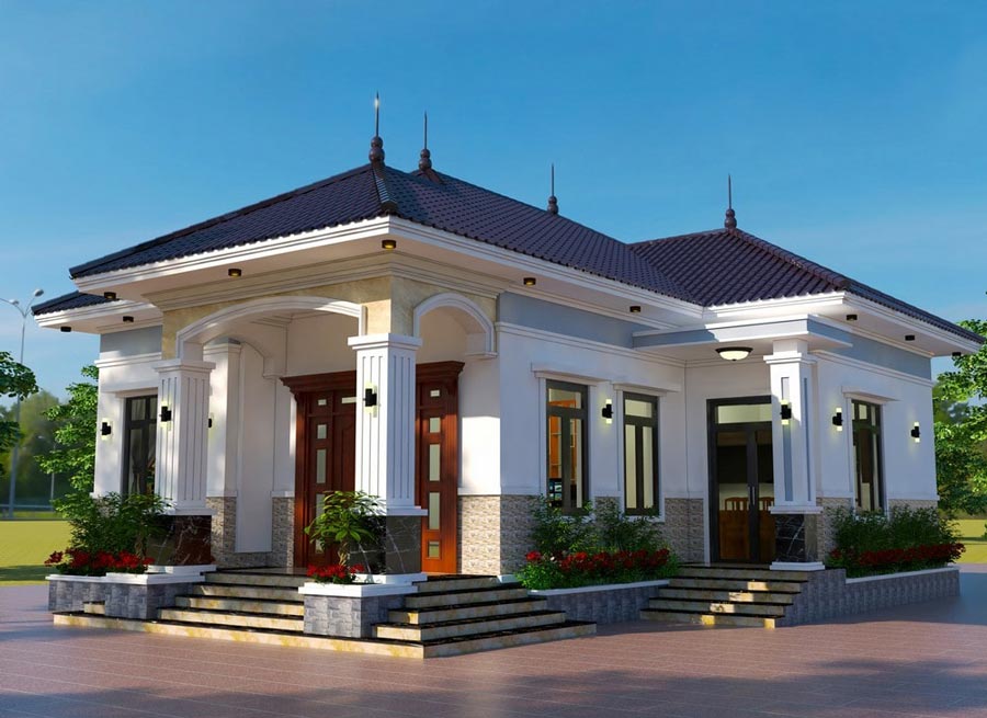 Mẫu thiết kế nhà biệt thự trệt đẹp 150m2