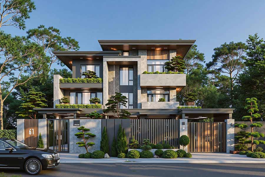 Xây biệt thự 10 tỷ 3 tầng