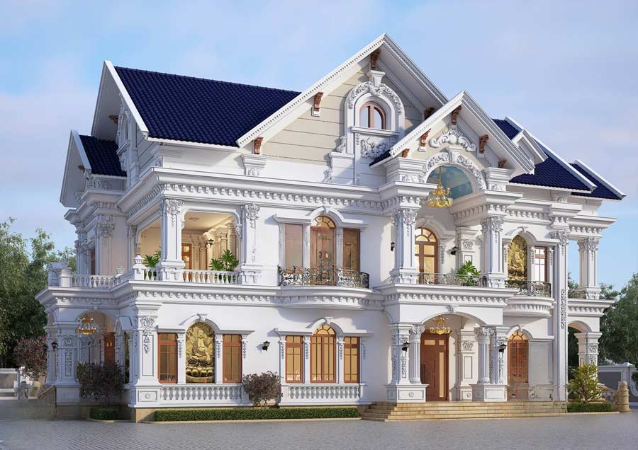 Mẫu thiết kế biệt thự 10 tỷ mái Thái
